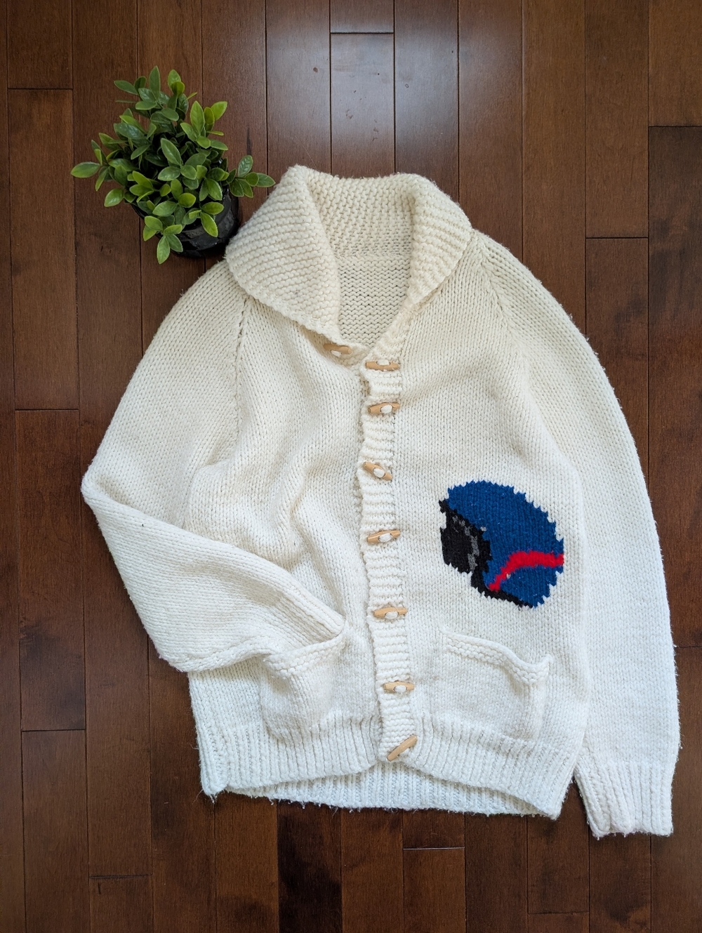 MOTORCYCLE 1950s CHUNKY HAND KNIT VINTAGE COWICHAN CARDIGAN - Picture 3 of 4